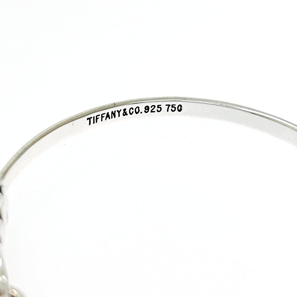 【1円スタート】TIFFANY & Co. ティファニー シルバー フック＆アイ 9.0g 925/750刻印 ブレスレット バングル 260957の画像6