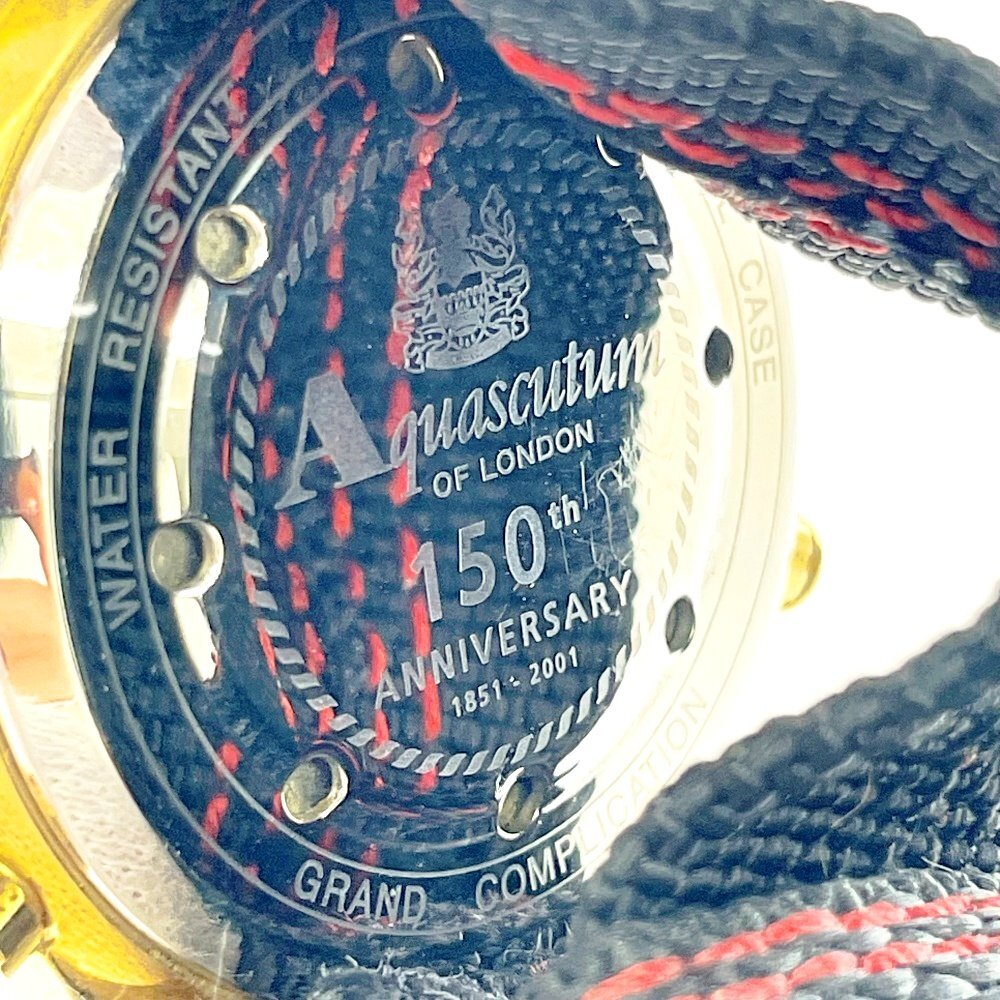 【1円スタート】【訳あり品】Aquascutum アクアスキュータム グランドコンプリケーション 150周年記念 GP クオーツ メンズ腕時計 266641の画像6