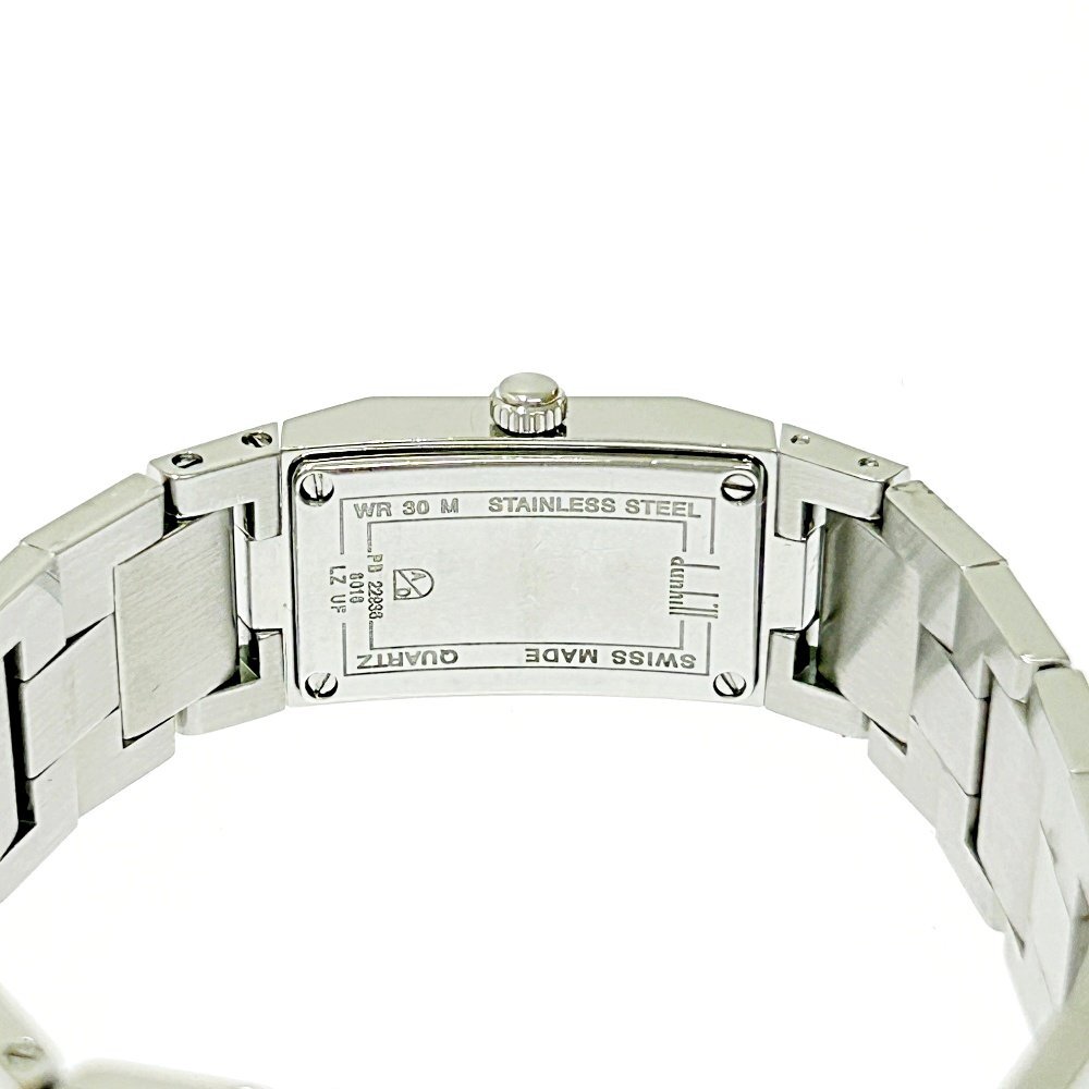 [1 иен старт ]Dunhill Dunhill 8016 бриллиантовая оправа не пропускающее стекло квадратное SS белый циферблат кварц женские наручные часы 266235