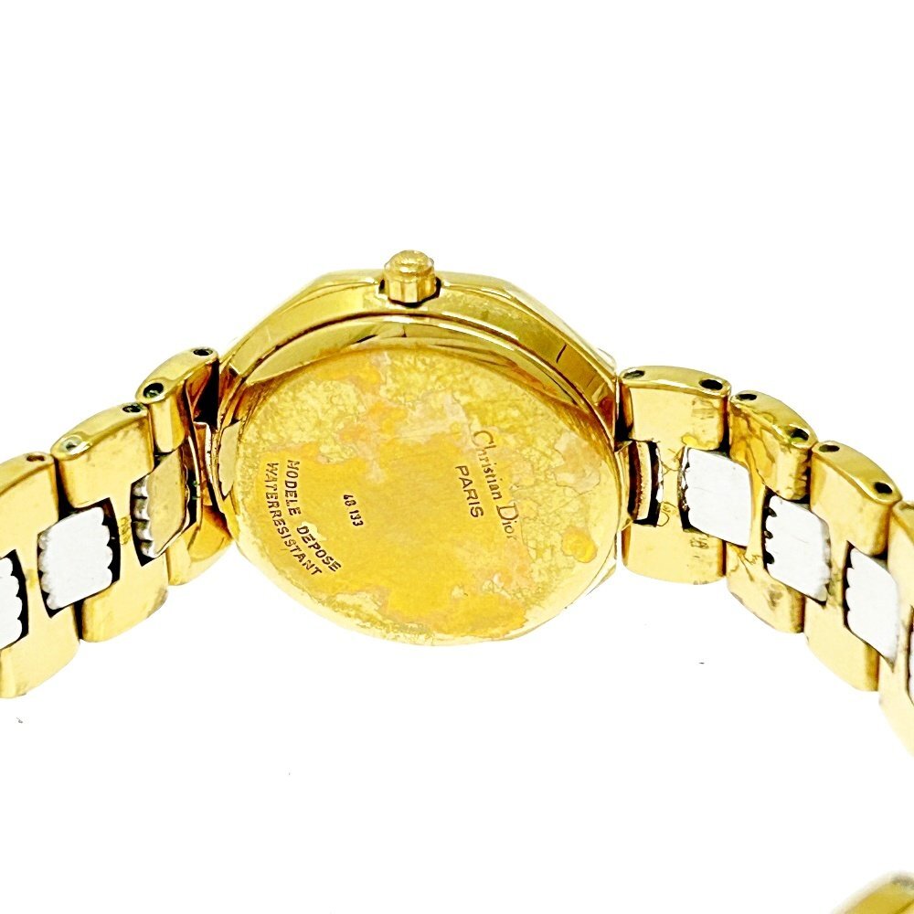 【1円スタート】Christian Dior クリスチャンディオール 48.133 オクタゴン SS×GP クオーツ レディース腕時計 ジャンク 266311の画像6