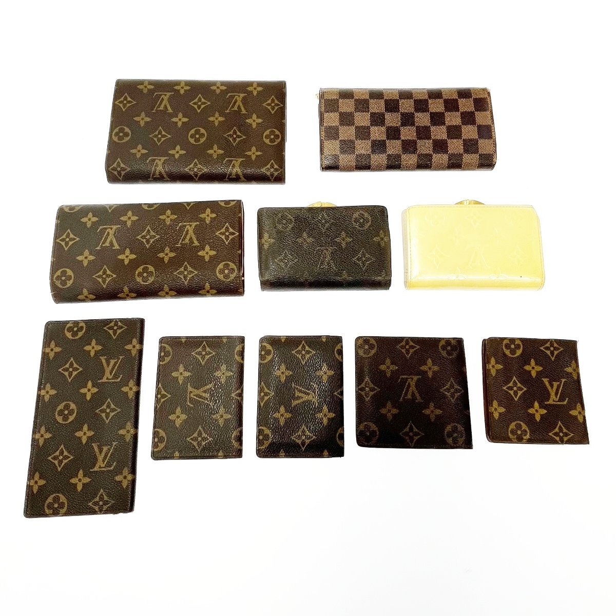 【1円スタート】【まとめ売り】 LOUIS VUITTON ルイ・ヴィトン モノグラム ダミエ ヴェルニ カードケース 財布 ジャンク10点セット 255097_画像2