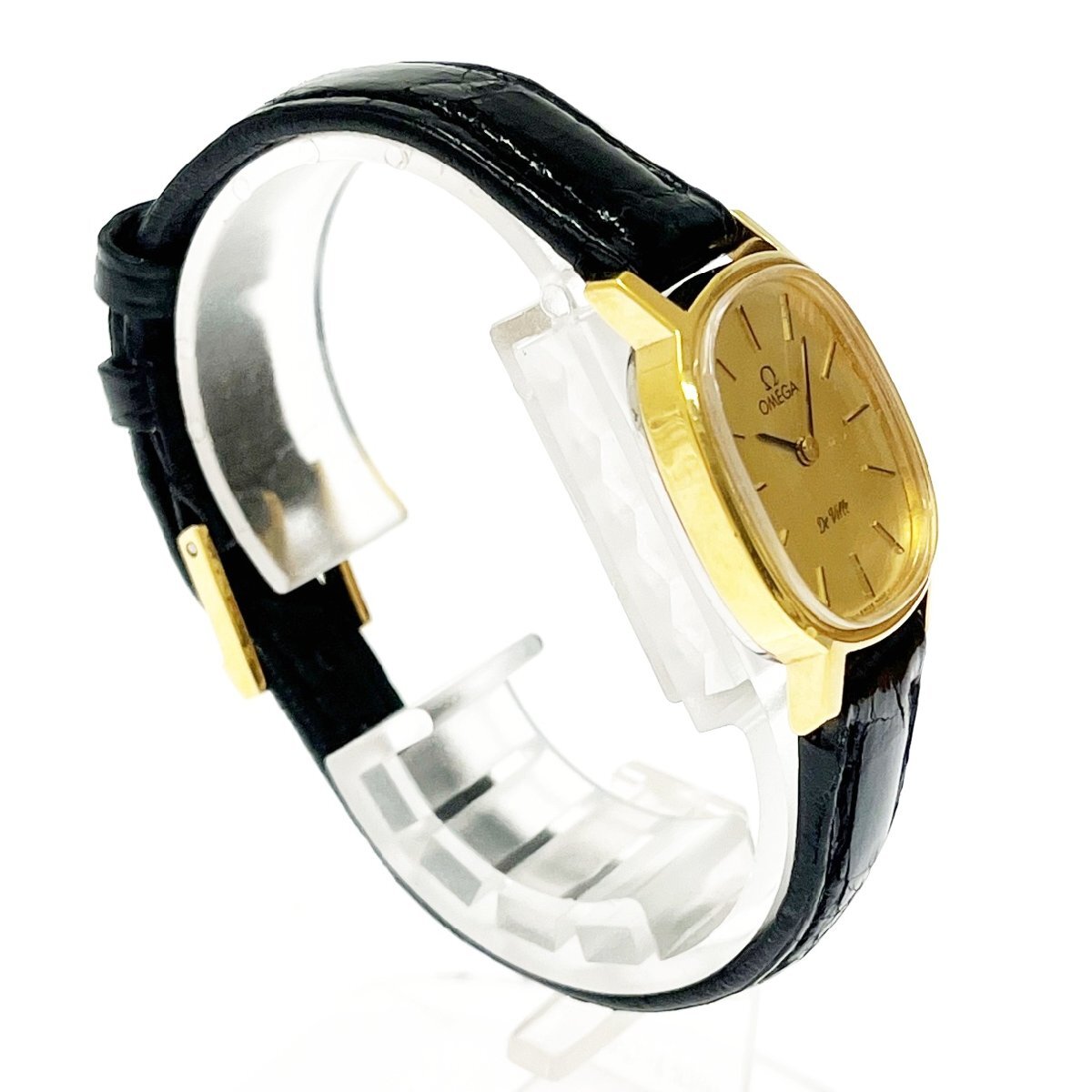 【1円スタート】OMEGA オメガ デビル GP ゴールド文字盤 手巻き レディース腕時計 266559の画像3