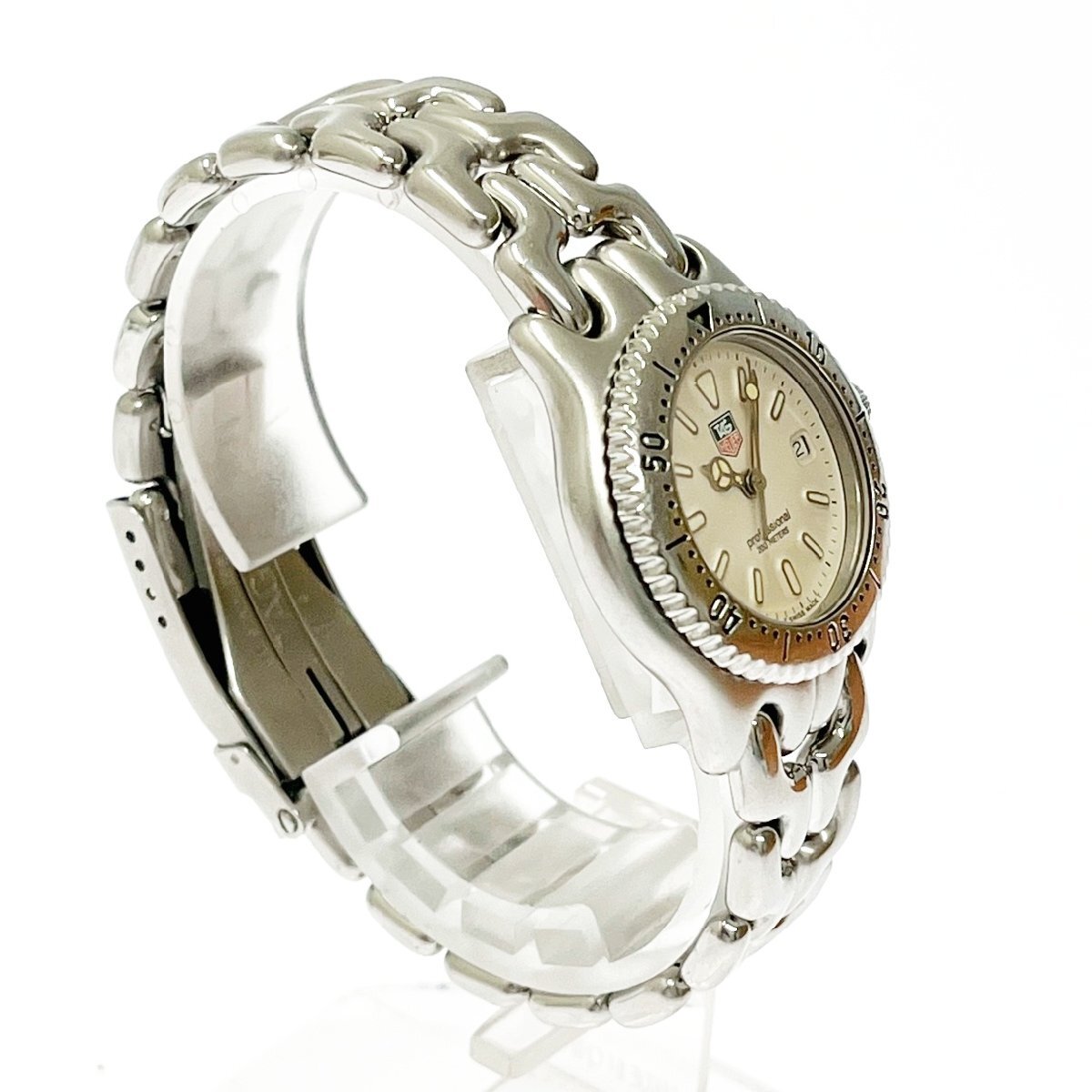 【1円スタート】TAG HEUER タグホイヤー S99.015 セル SS ホワイト系文字盤 クオーツ レディース腕時計 266561の画像3