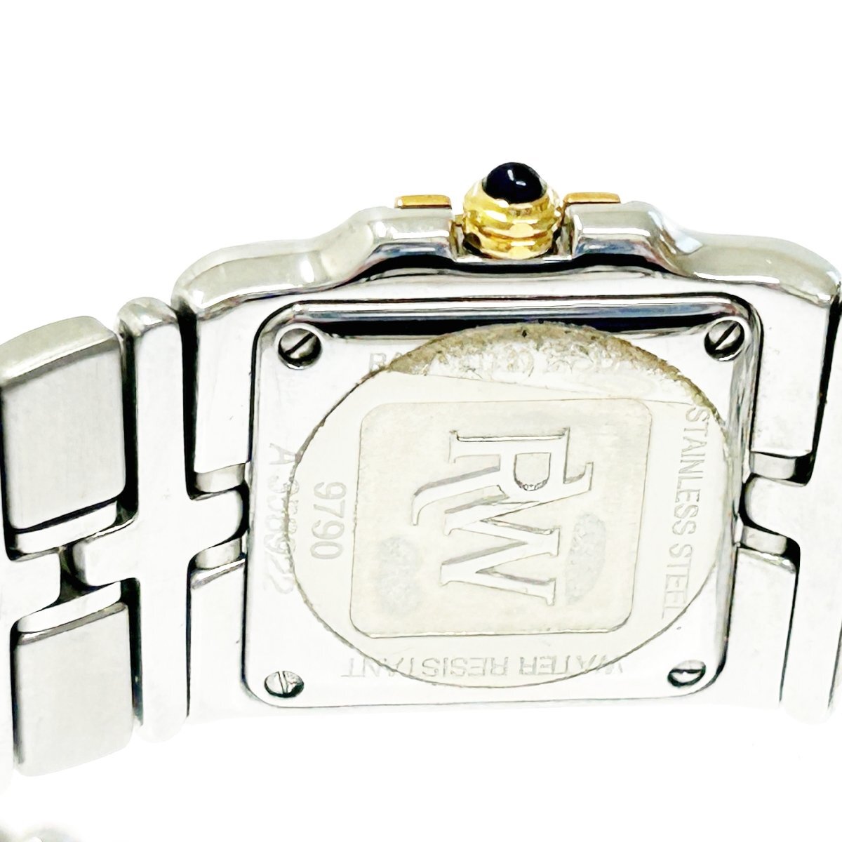 【1円スタート】RAYMOND WEIL レイモンド ウェイル スクエア GP×SS ホワイト文字盤 クオーツ レディース腕時計 ジャンク 266464の画像6