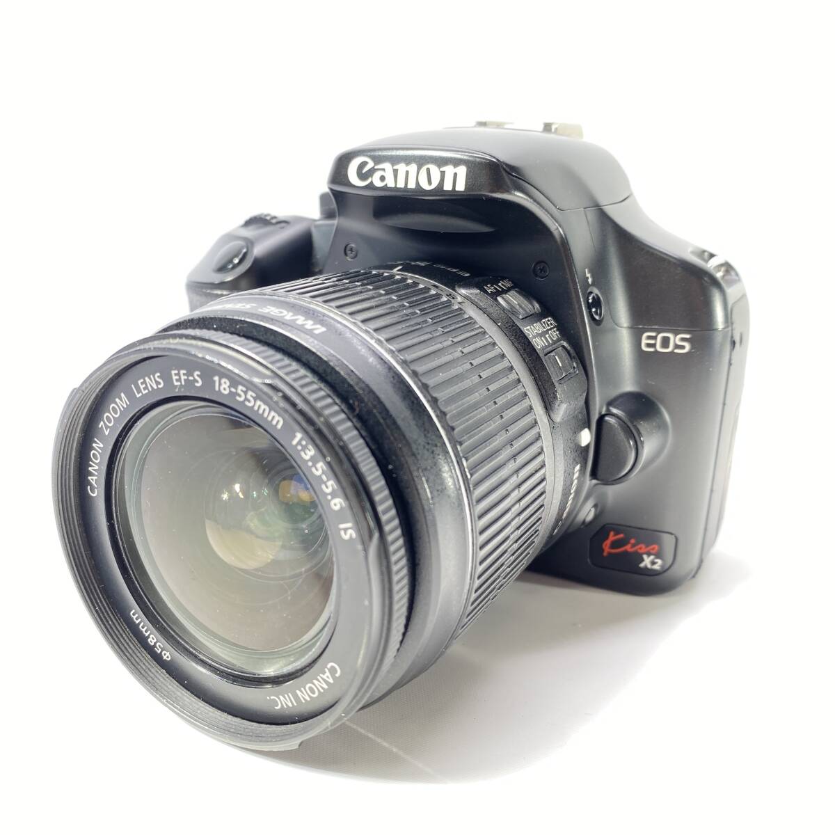 1円～ 6T30570424 Canon キヤノン デジタルカメラ EOS Kiss X2 DS126181 ZOOM LENS EF-S 18-55mm 1:3.5-5.6 IS 通電確認 動作未確認