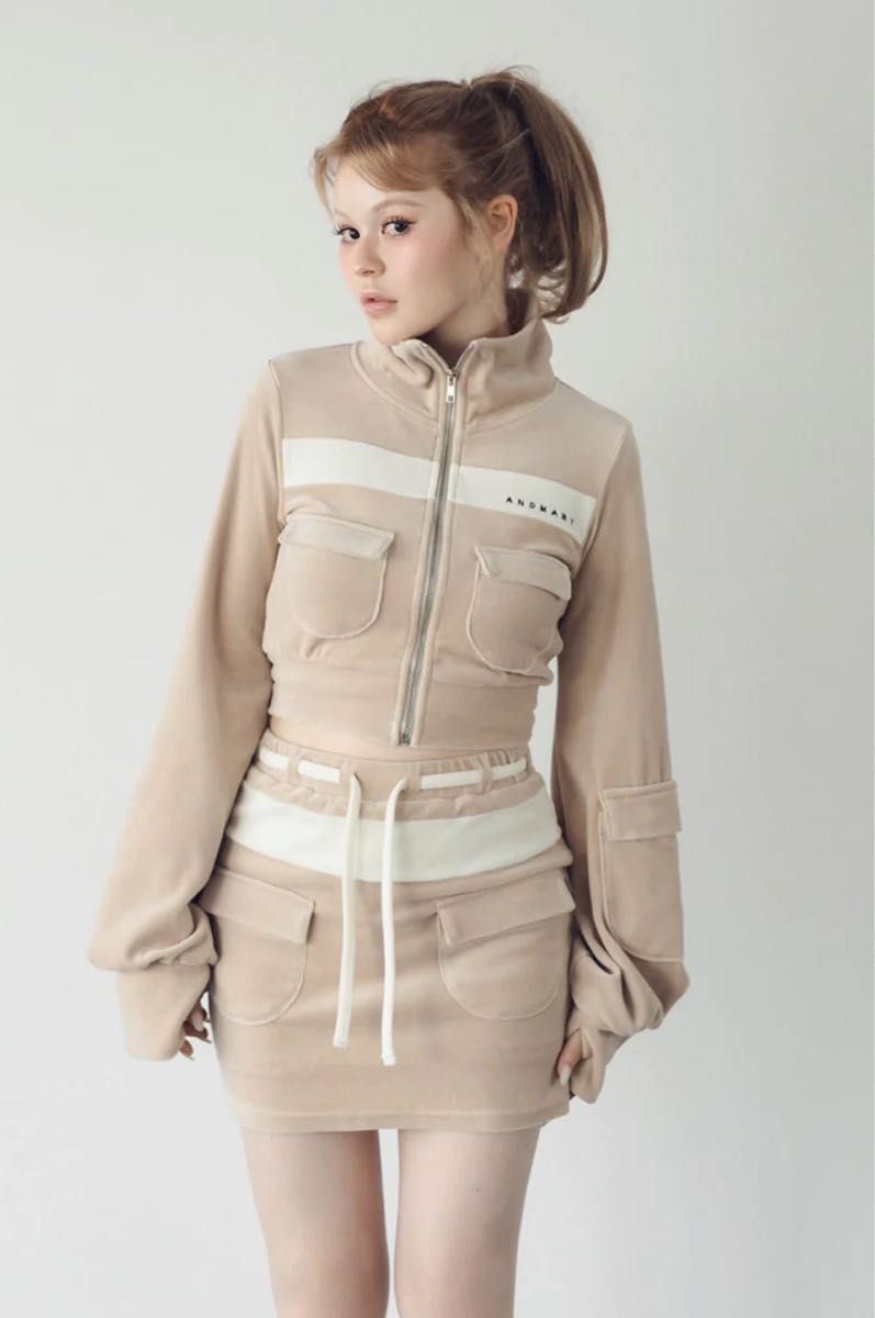 andmary アンドマリー wendy pocket set upセットアップ ピンク andmary アンドマリー wendy pocket set upセットアップ ピンク