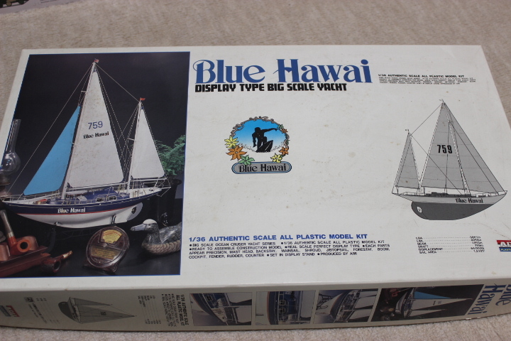 1/36 アリイ製 ブルーハワイ ヨットのプラモ (Blue Hawai Yacht) 帆船模型の亜種?の画像1