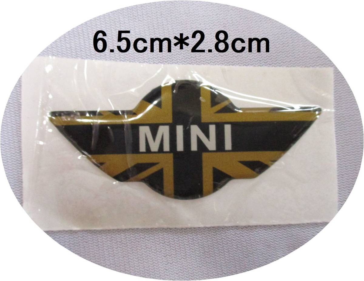 [ new goods * prompt decision ] Mini Cooper MINI Gold Union Jack steering wheel sticker emblem Logo epoxy steering wheel 