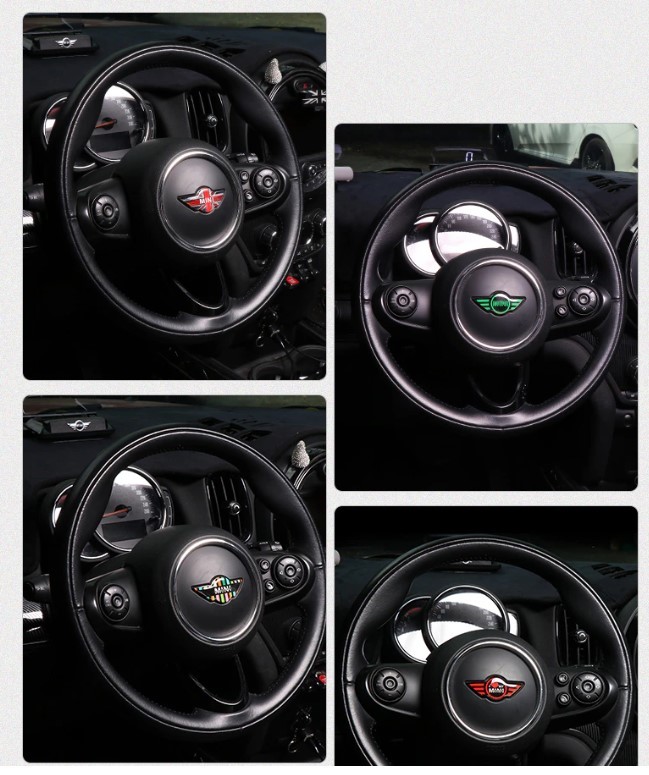 [ new goods * prompt decision ] Mini Cooper MINI Gold Union Jack steering wheel sticker emblem Logo epoxy steering wheel 