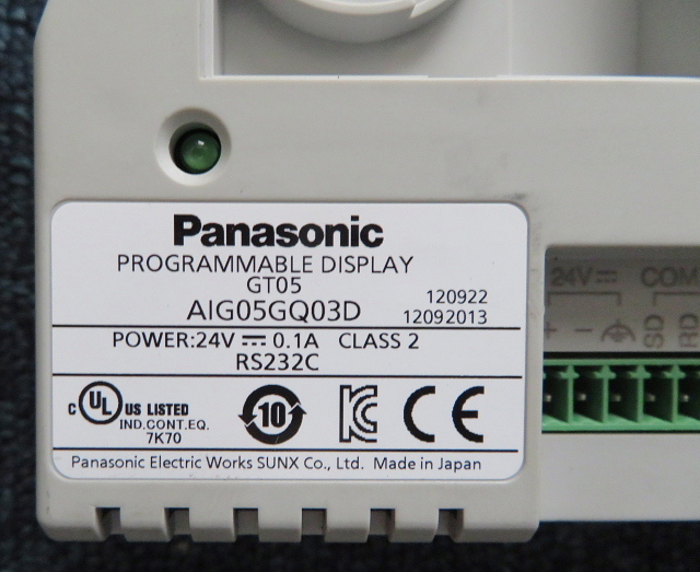 送料510円☆中古良品☆Panasonic PROGRAMMABLE DISPLAY GT05 AIG05GQ03D 小型プログラマブル表示器_画像4