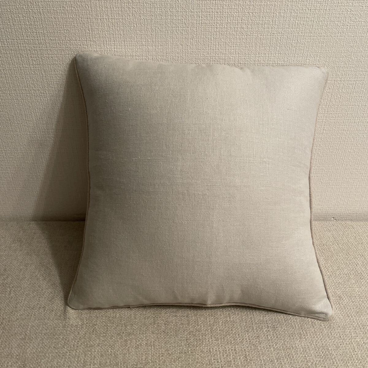 アクタス　クッションカバー　2枚セット　リネン　ザラホーム　ZARA HOME ソファー　刺繍　ブルー　麻　ACTUS 美品　インテリア おしゃれ_画像7