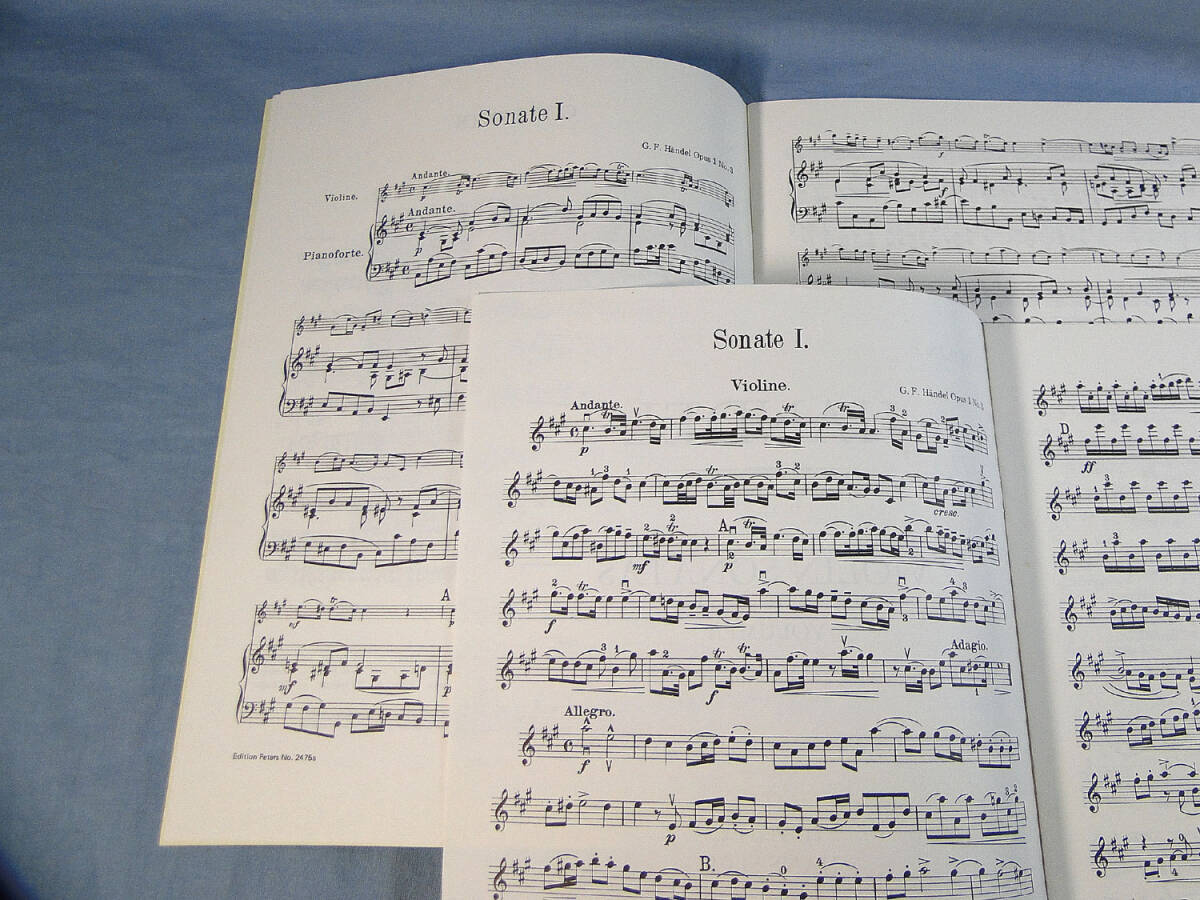 o) バイオリン、ピアノ ヘンデル バイオリン・ソナタ集 1巻 パート譜あり[1]5000の画像3