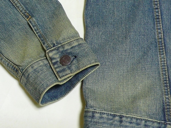 美品AVIREXアビレックス[SERGEANTCHUCK SOUVENIOR]DenimJacket背面刺繍XL(42)Used加工\25300_画像8