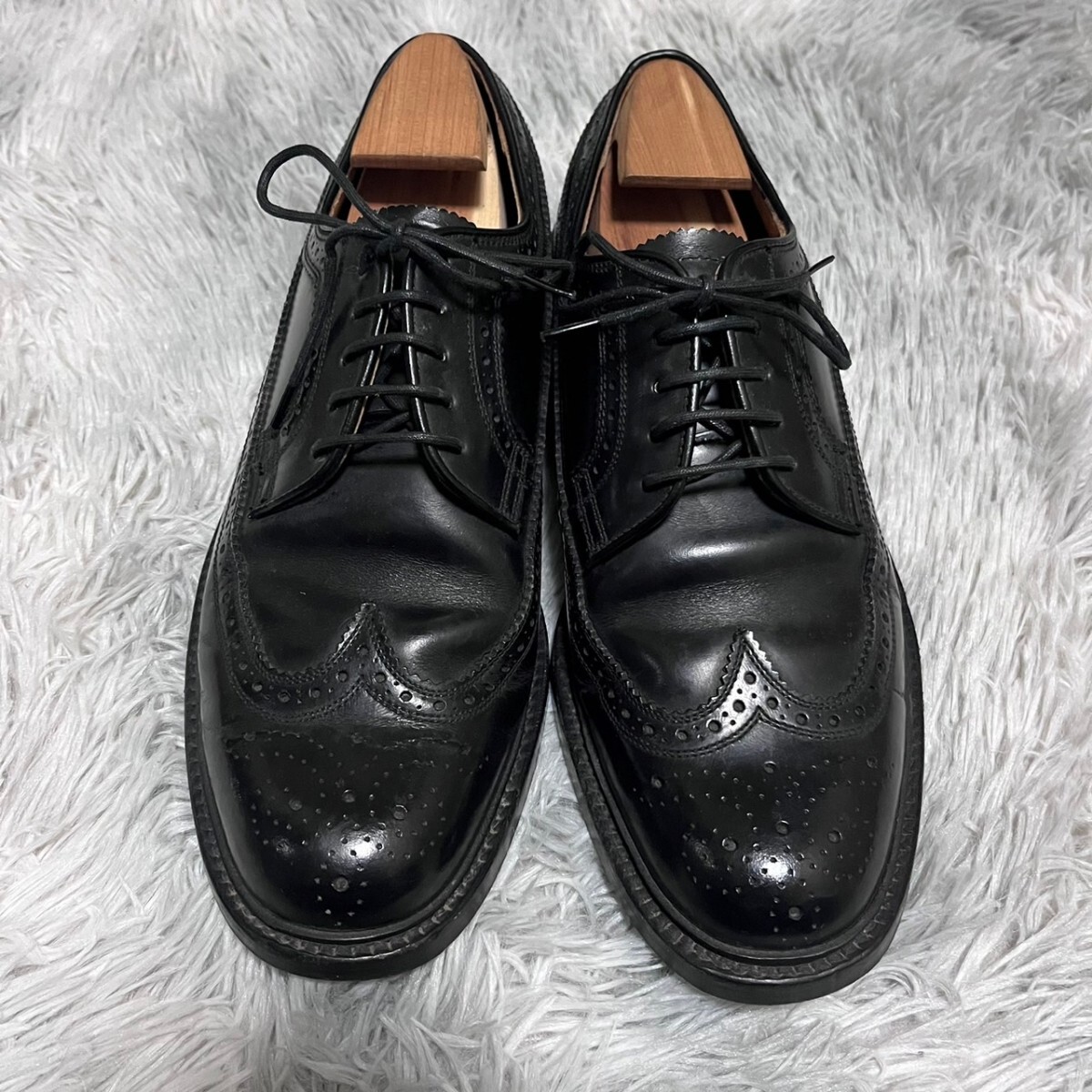 【極美品】REGALリーガル ウイングチップ ビジネスシューズ メダリオン 26.0cm 本革 鏡面 黒 紳士靴 革靴 レザー ブラック 本革の画像2
