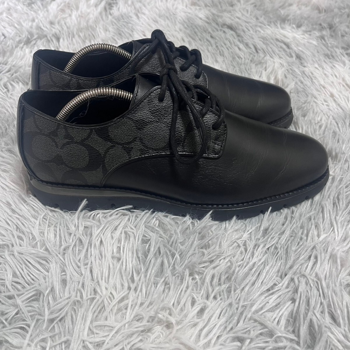 【美品】１スタ コーチ COACH HYBRID DERBY シューズ US8.5D プレーントゥ ダービーシューズ ビジネス レザー ビジネスシューズ レザーの画像4