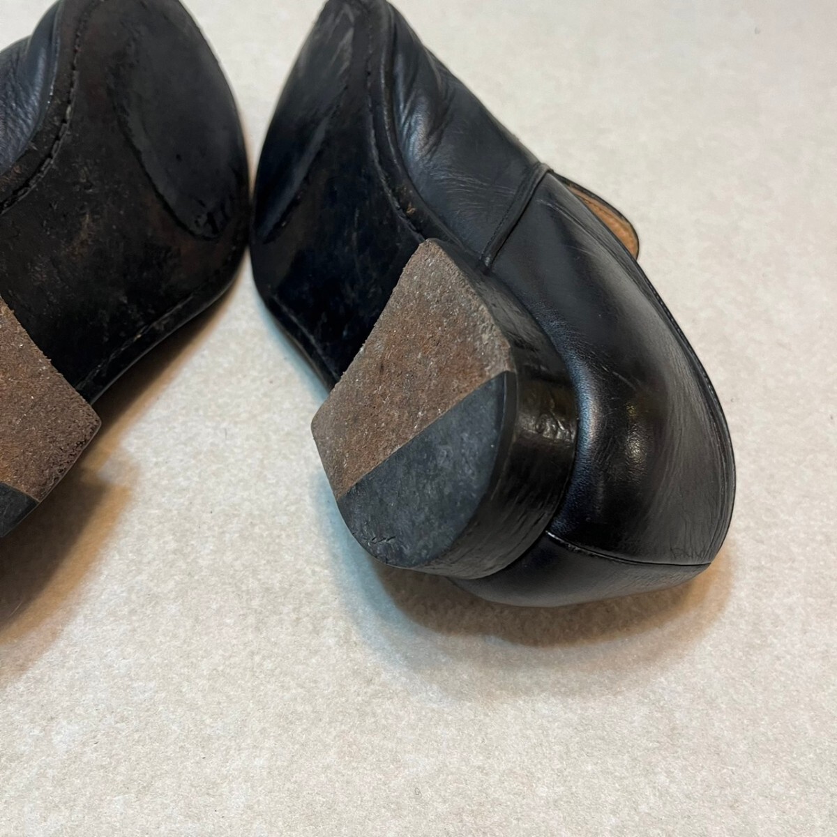 [ beautiful goods ] Tomorrowland wrinkle leather Loafer slip-on shoes original leather 26.0cm black leather shoes business shoes black original leather 