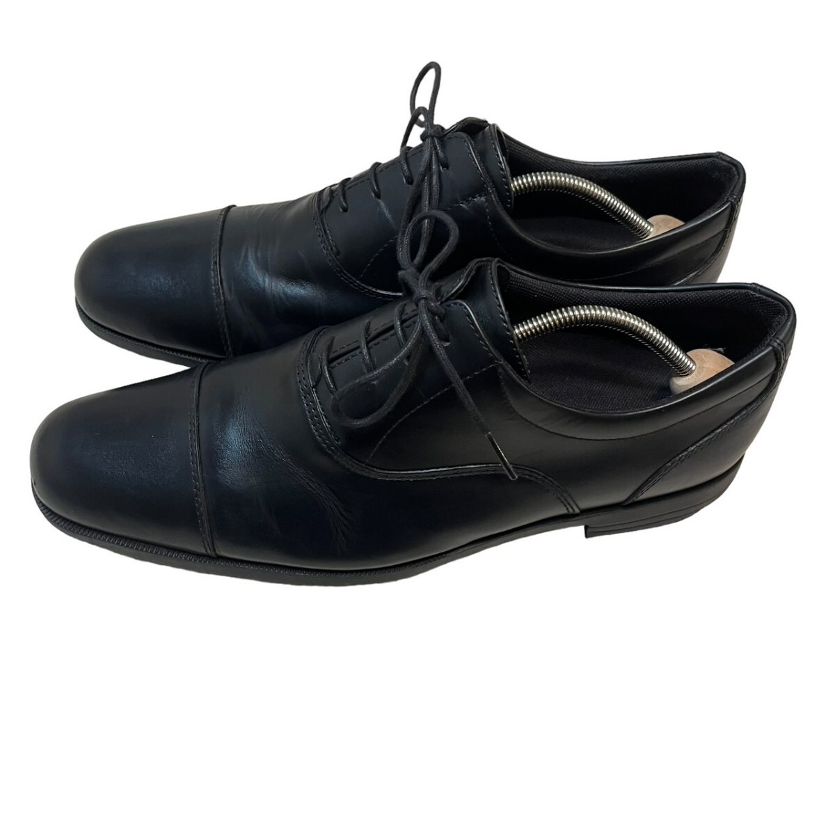 【美品】ミズノ レザー ストレートチップ ビジネスシューズ 26.5cm ブラック ブラック レザーシューズ 紳士靴 本革 革靴 ウォーキングの画像5