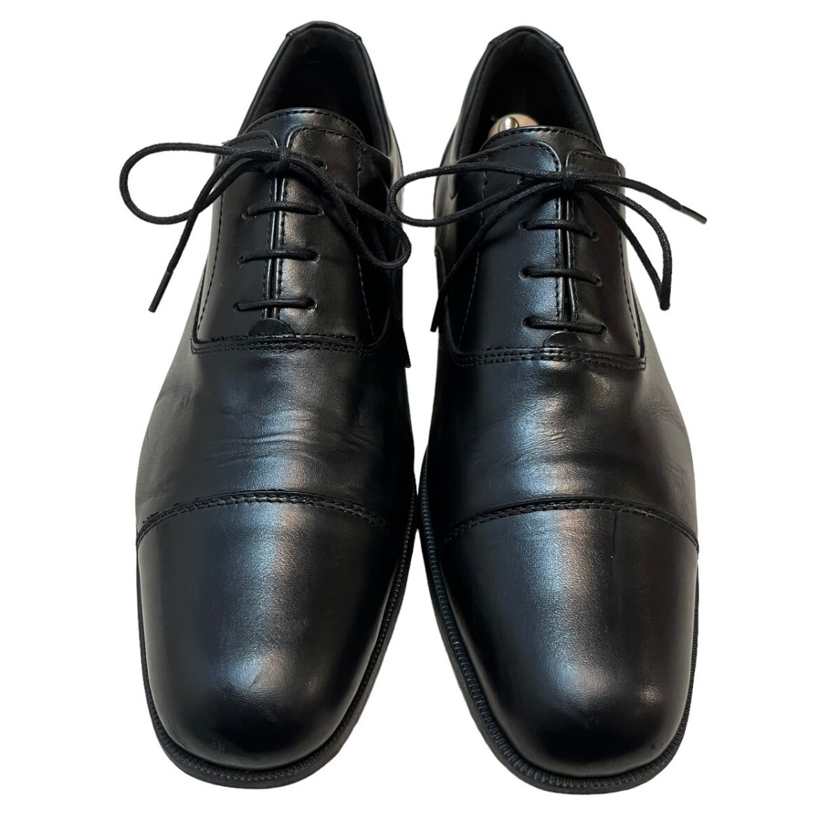 【美品】ミズノ レザー ストレートチップ ビジネスシューズ 26.5cm ブラック ブラック レザーシューズ 紳士靴 本革 革靴 ウォーキングの画像9