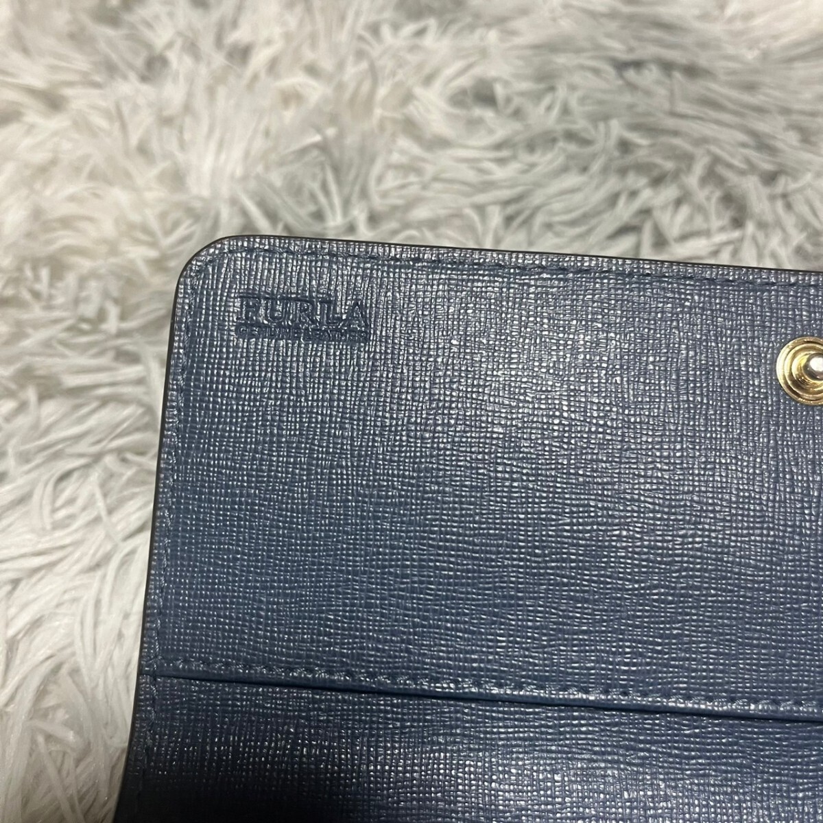 ［美品］1スタ　1円　FURLA　フルラ 長財布 ウォレット レザー 財布 小銭入れ ロングウォレット　青　　ブルー　ネイビー　メンズ_画像10