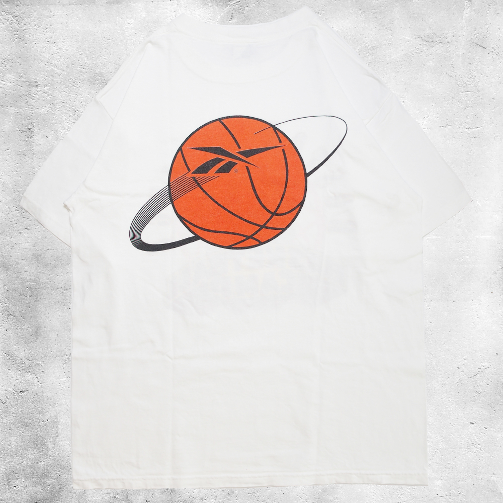 90's Reebok リーボック Tシャツ バスケットボール ホワイト Lサイズ_画像2
