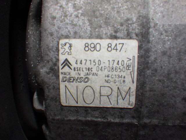 売り切り ABA-T875F02 プジョー 5008 T87 0 エアコンコンプレッサー 06-04-06-912 B2R-3 スリーアール長野の画像3