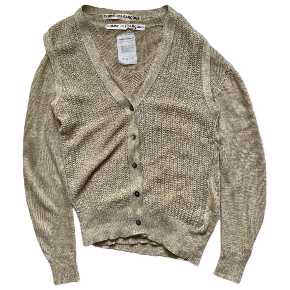 希少 70s COMME does GARCONS ensemble glitter knit cardigan archive collection sweater ReiKawakubo Japanese label Rare vintage 初期_画像1