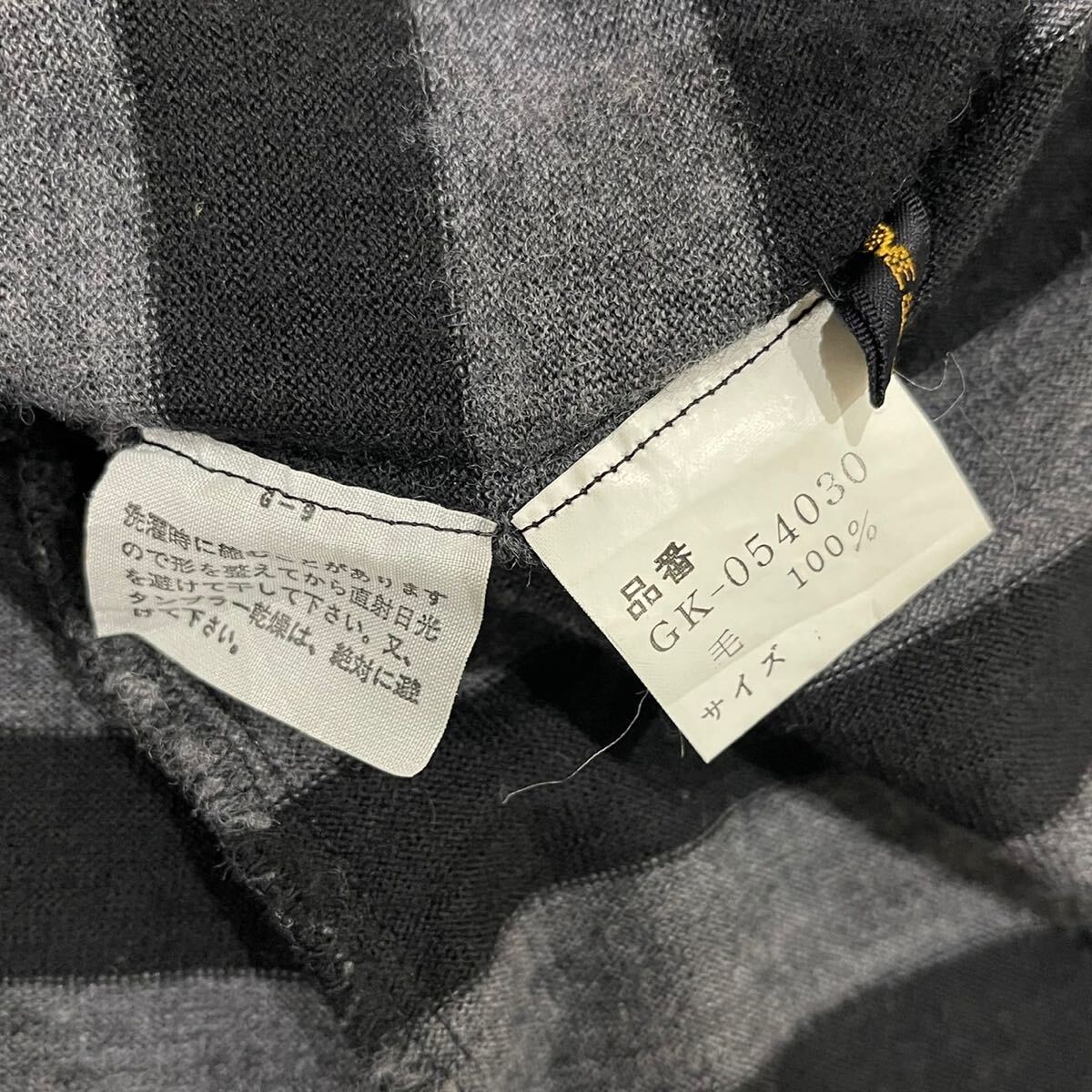 希少 70s COMME des GARCONS wool wide neck striped knit sweater archive collection vintage Rei Kawakubo Japanese label 初期 Rare _画像4