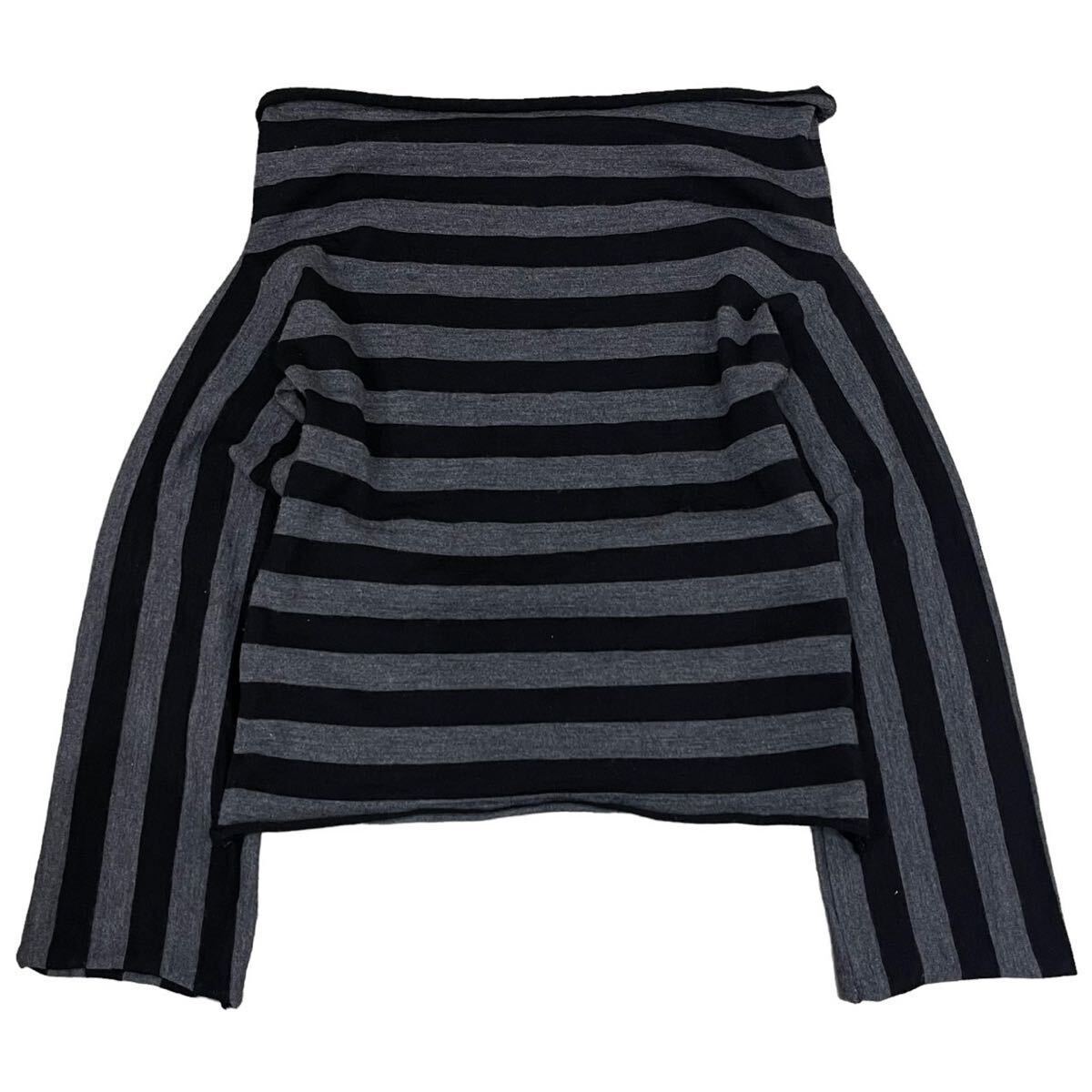 希少 70s COMME des GARCONS wool wide neck striped knit sweater archive collection vintage Rei Kawakubo Japanese label 初期 Rare _画像3