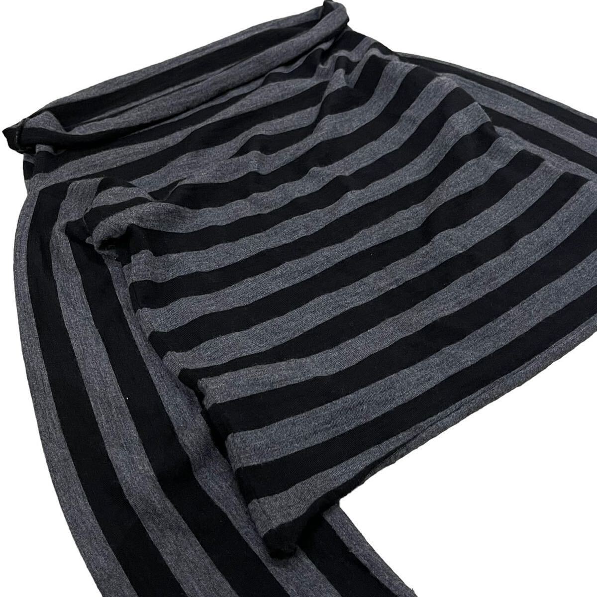 希少 70s COMME des GARCONS wool wide neck striped knit sweater archive collection vintage Rei Kawakubo Japanese label 初期 Rare _画像2
