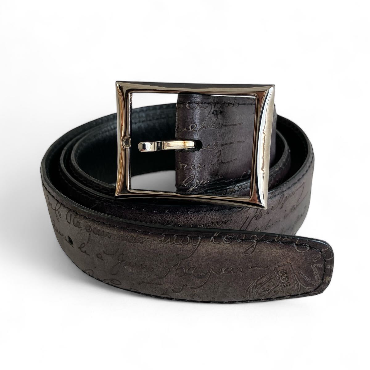 ◆最高級◆ Berluti ベルルッティ belt ベルト カリグラフィ ホールマーク レザー 紳士 メンズ　ビジネス カジュアル 小物