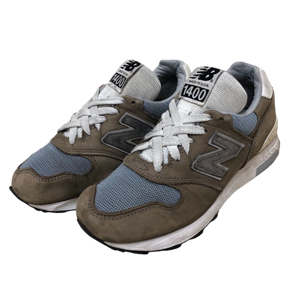 AH690 USA製 newbalance ニューバランス M1400 メンズ スニーカー US5 23cm ブラウン グレー_画像1