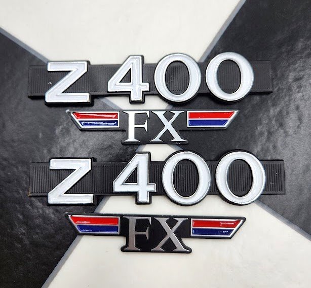 Z400FX 左右SET 新品 サイドカバー シルバー エンブレム /Z550FX GPZ χ Z400GP Z1 Z2 MK2 Z1R XJ XJR CBX GS ヨシムラ BEET 当時物 旧車の画像1