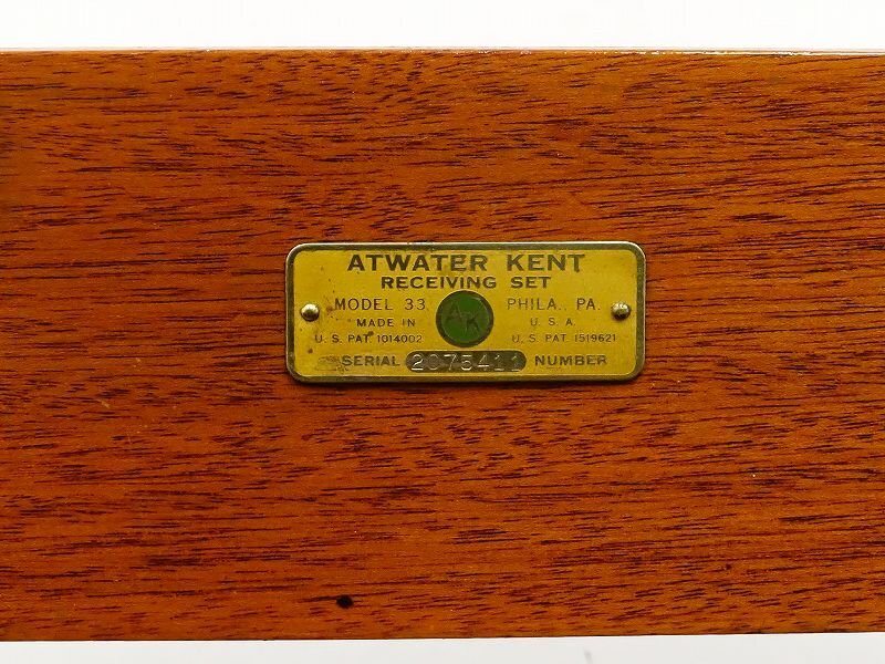 ■□ATWATER KENT Model 33 真空管ラジオ アトウォーターケント□■019369072J□■の画像9