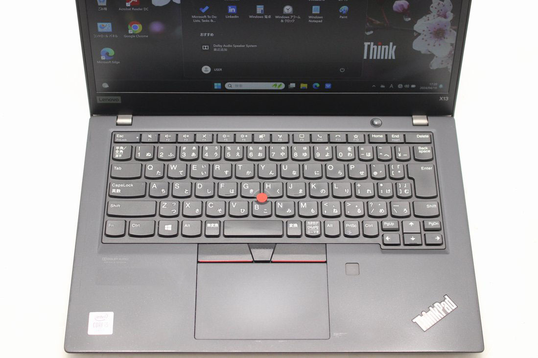 中古美品 フルHD 13.3型 Lenovo ThinkPad X13 Gen1 Type-20T3 Windows11 10世代 i5-10310u 8GB NVMe 256GB-SSD カメラ 無線Wi-Fi6 Office付の画像7