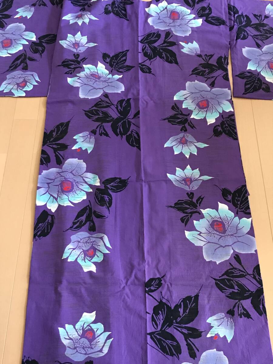  женский юката obi комплект фиолетовый цвет красный чёрный цвет двусторонний цветочный принт ... кимоно лиловый роза 