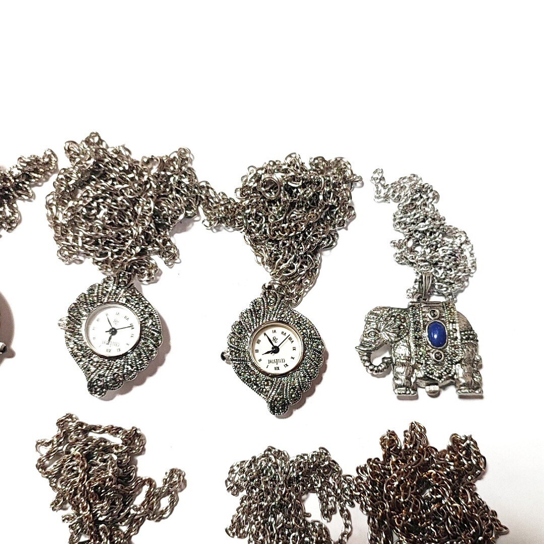 マーカサイト系 10個ペンダント 宝石宝飾ストーン アクセサリー まとめて メンズレディース時計 大量 セット kg本点個 ジャンク G01の画像2
