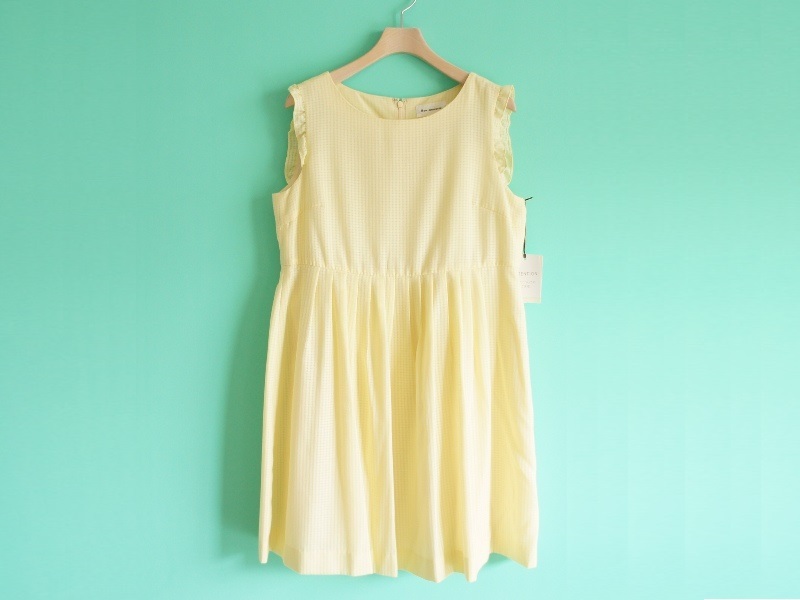  cat pohs 290 jpy [ regular price 1.6 ten thousand ]bomerus Lee frill summer dress One-piece 38 yellow ab3 Anatelier 
