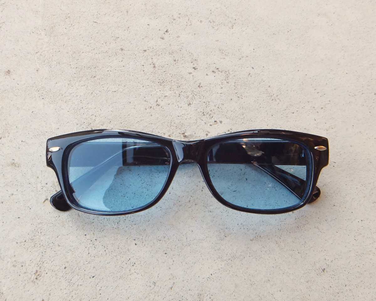  unused Biker shade sunglasses black × light blue we Lynn ton type 