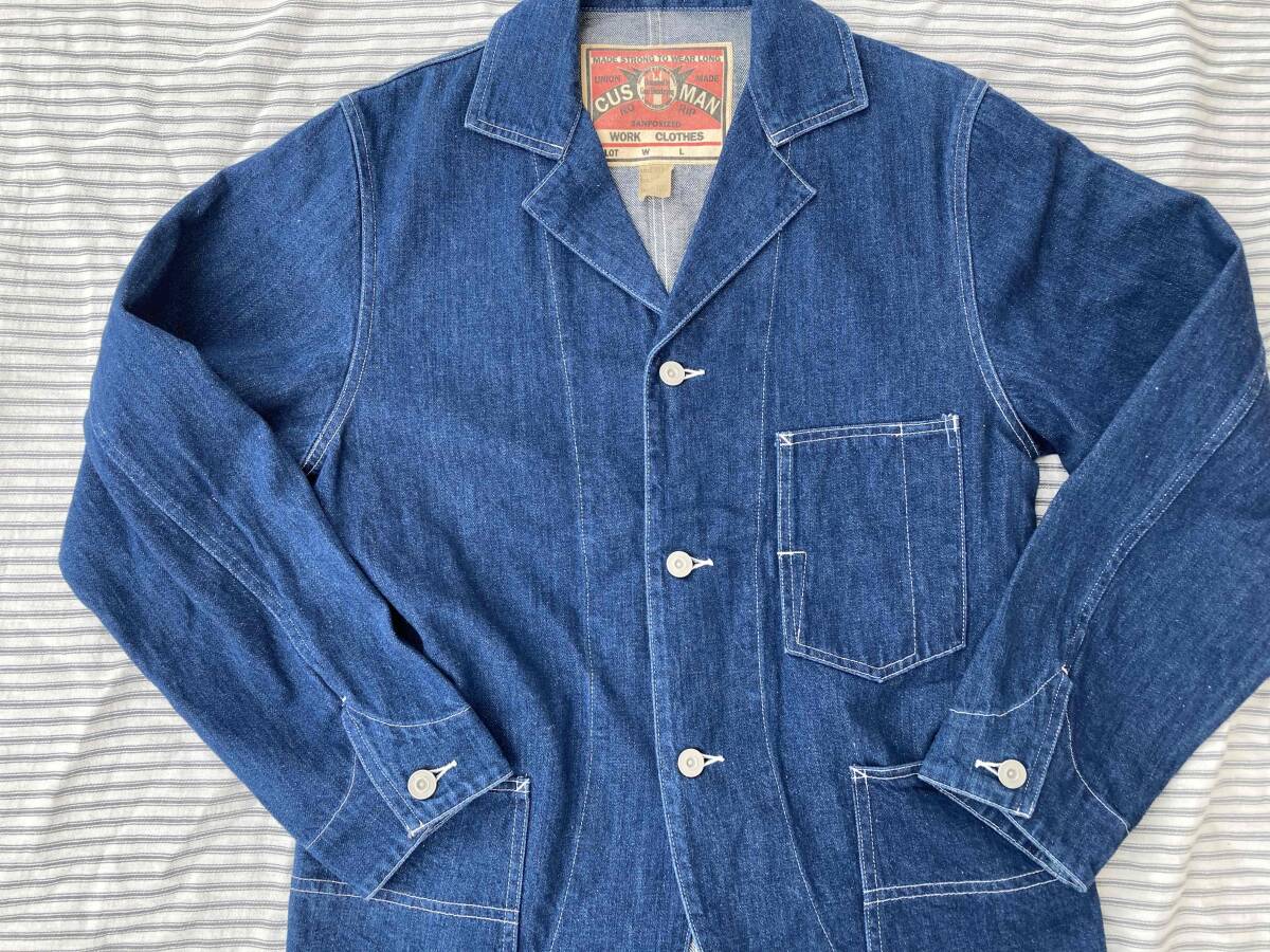  American Casual old clothes Cushman dore scalar Denim coverall S size CUSHMAN DENIM Denim jacket VINTAGE reissue Vintage replica 