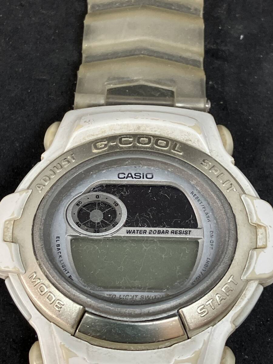 1円 希少 レア Casio カシオ G-COOL ジークール メンズ レディース 腕時計 レトロ ヴィンテージ コレクション ホワイト デジタル 現状品の画像7