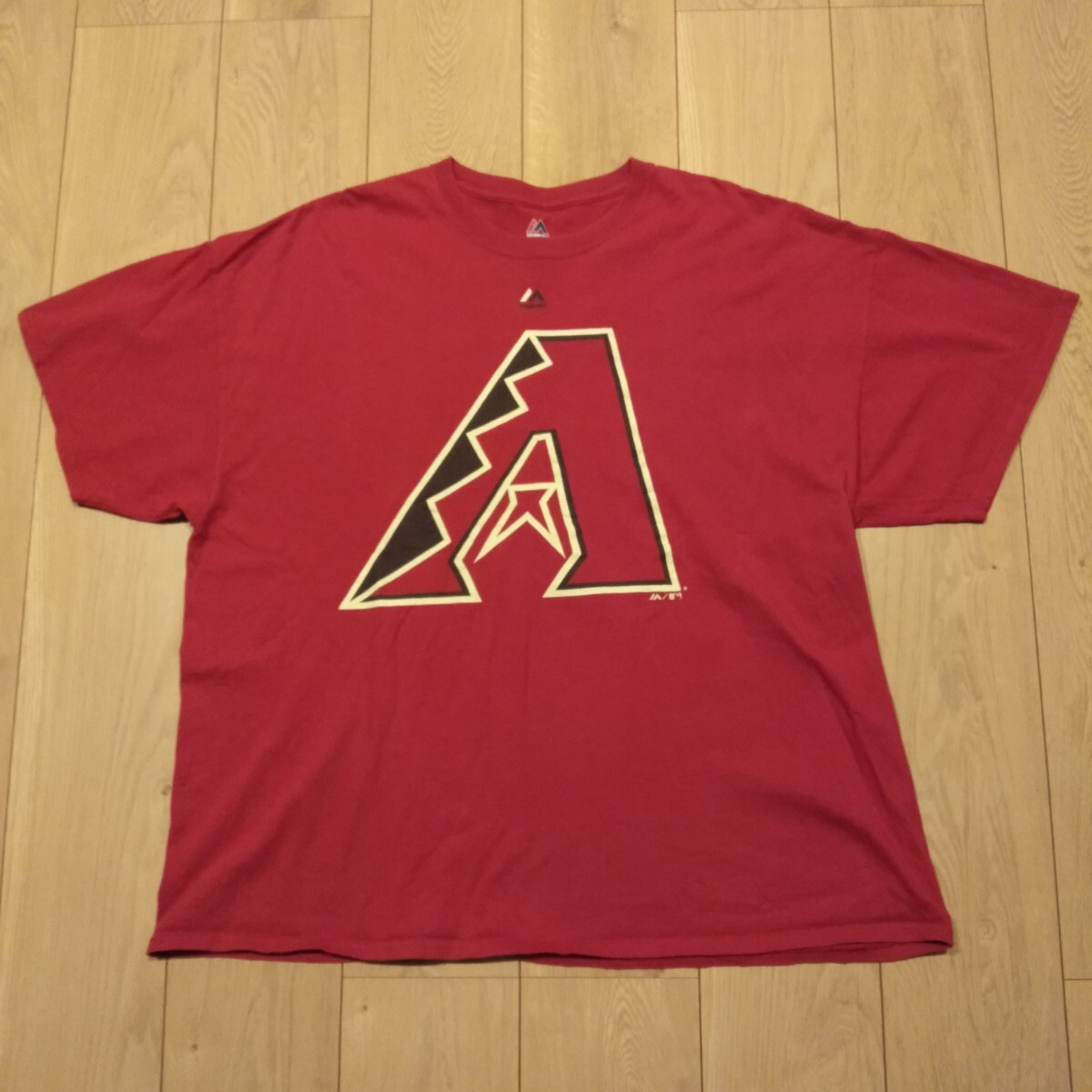 USA古着卸 2XLサイズ majestic マジェスティック MLB アリゾナ ダイヤモンド バックス ロゴ プリント Tシャツ