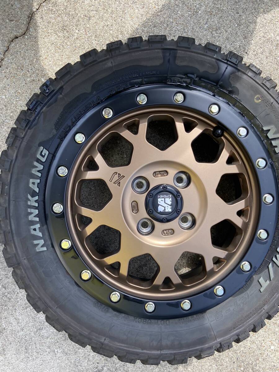 ★売り切り！！ 中古品 エクストリーム J14X4.5 4/100 43 ナンカンM/T 165/65R14 アゲバン、ハスラー、軽トラに！！の画像9