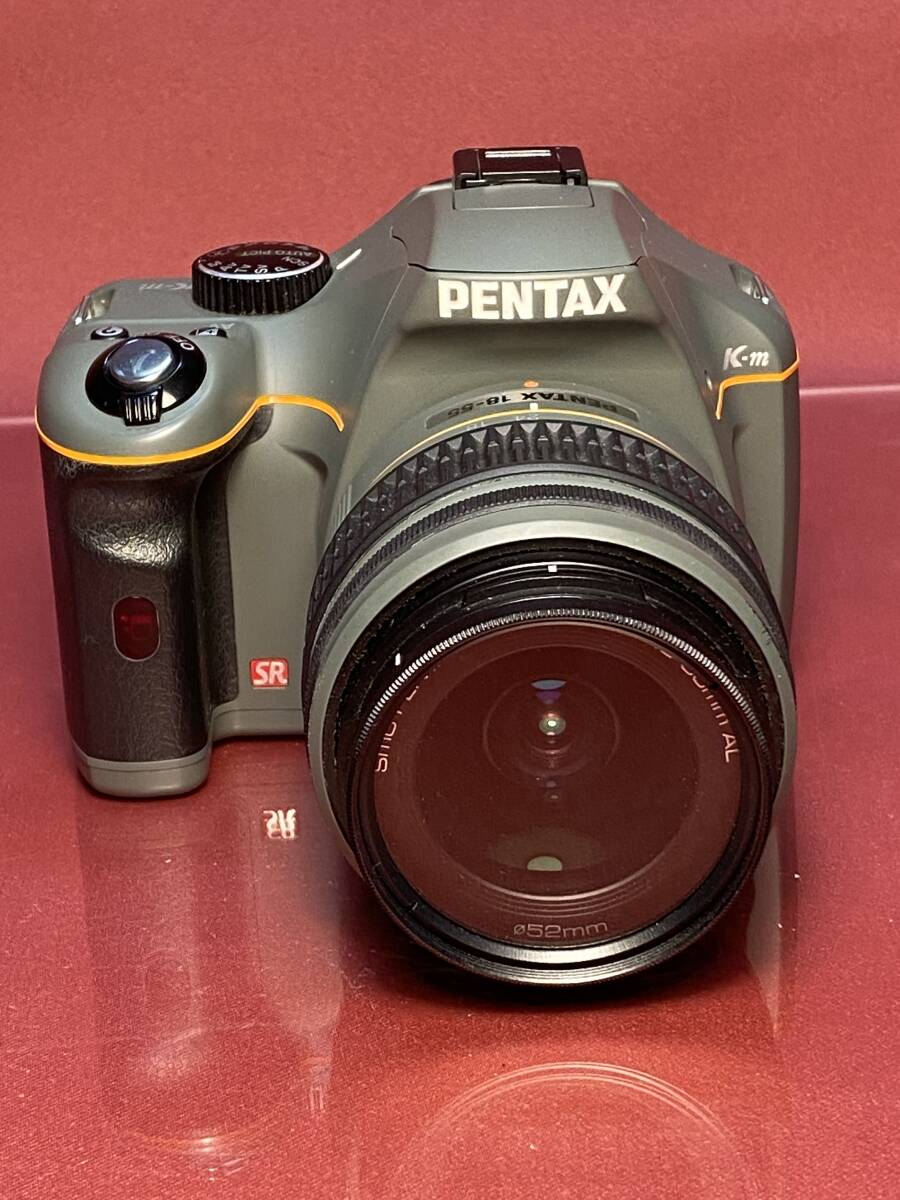 PENTAX　K-m　olive 　18-55F3.5-5.6AL.Olive レンズ付き　送料無料