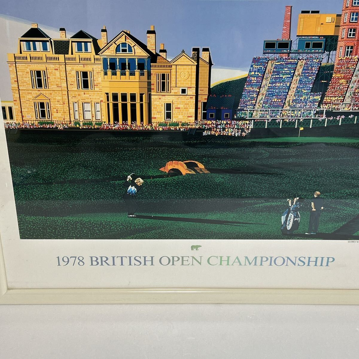 【送料無料】ヒロ ヤマガタ ポスター 「全英オープン」 1978 BRITISH OPEN CHAMPION SHIP 額入 壁掛_画像5