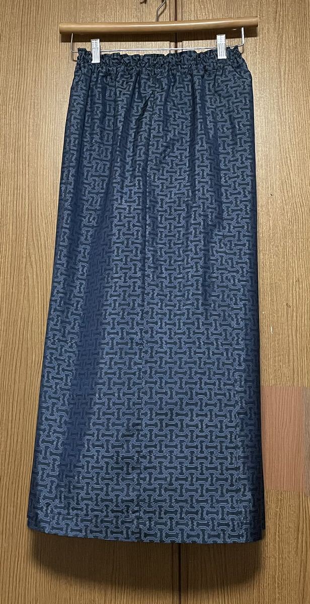 着物リメイク 大島のスカート見えガウチョパンツ フリーサイズの画像3
