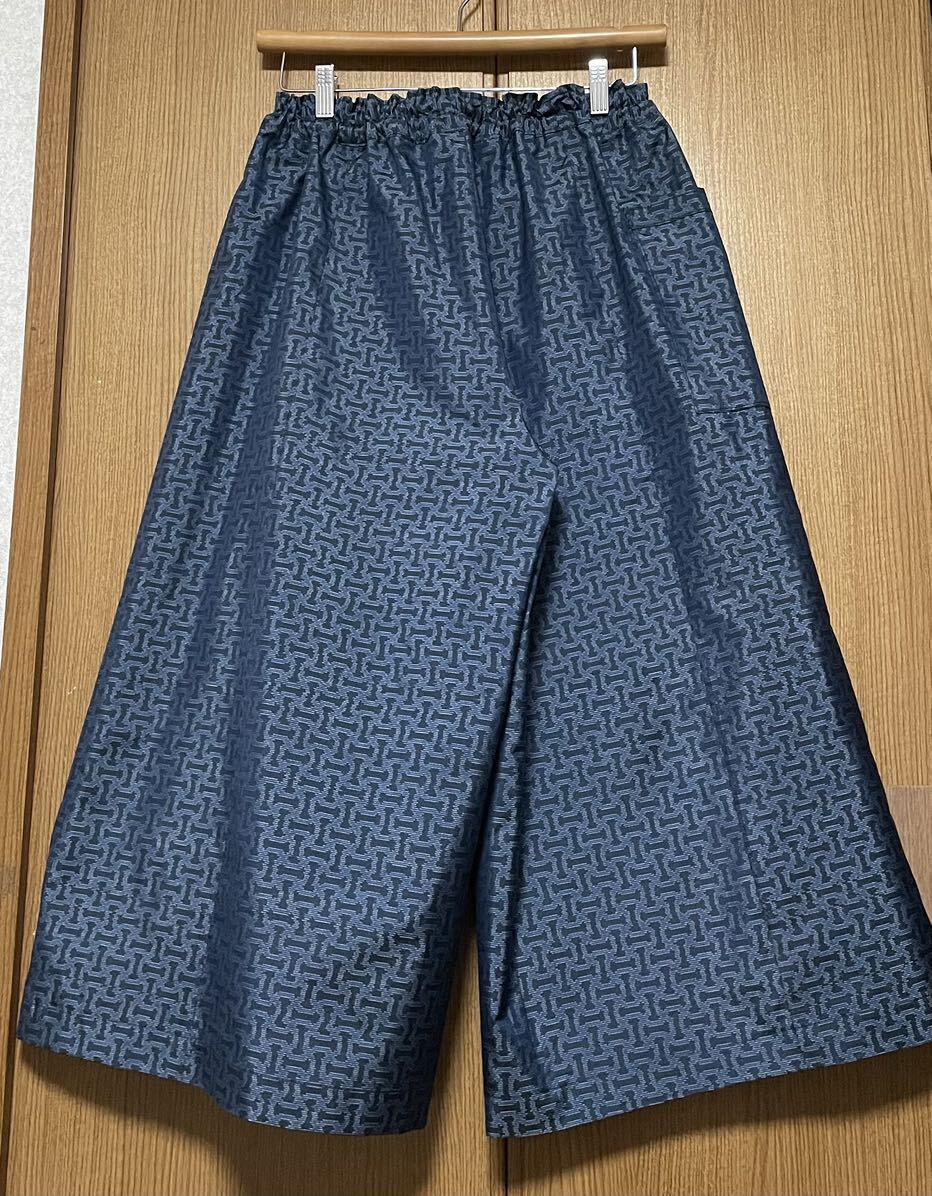 着物リメイク 大島のスカート見えガウチョパンツ フリーサイズの画像2