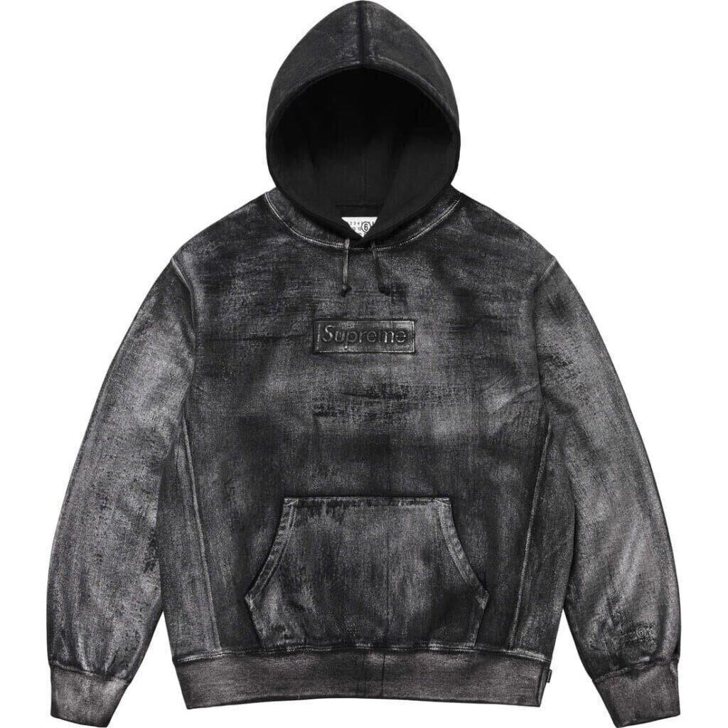 【S/送料無料】24SS Supreme MM6 Maison Margiela Foil Box Logo Hooded Sweatshirt Black Small_画像1