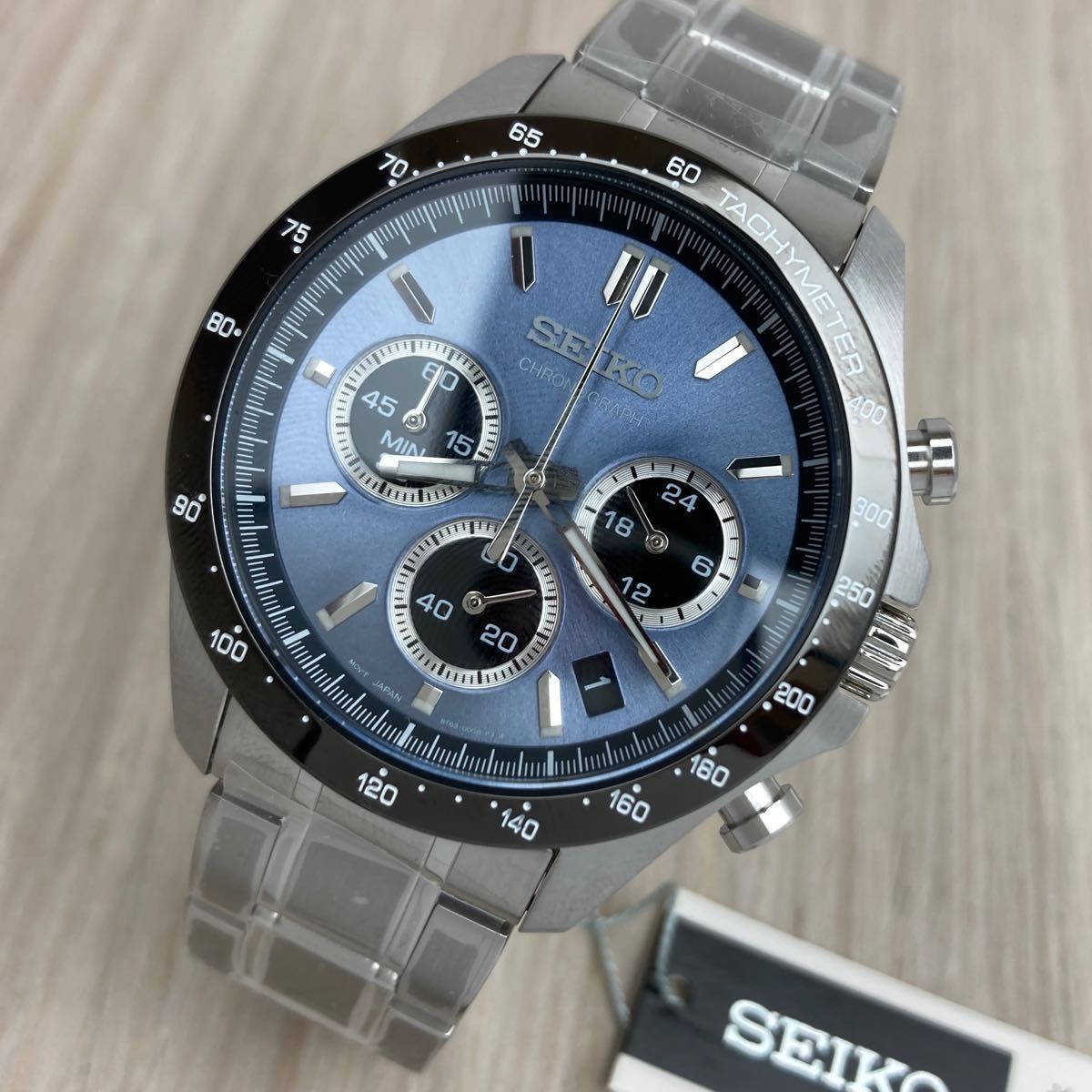 セイコー クロノグラフ メンズ腕時計　SBTR027 文字盤ブルーグレー
