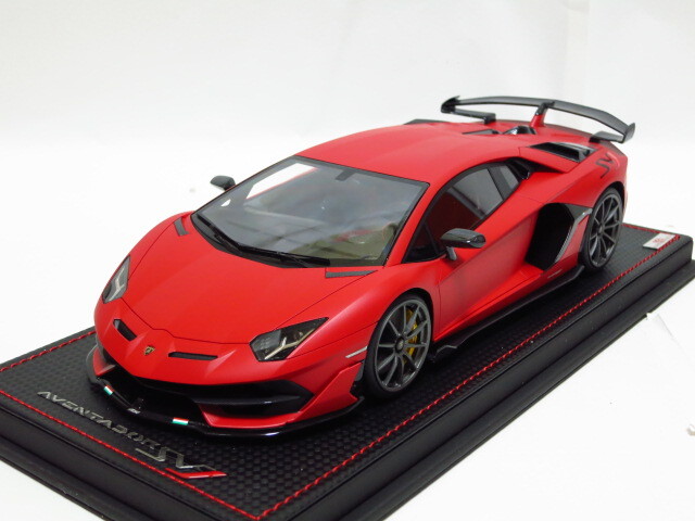 ★世界で１台！安値即決！MR 1/18 Lamborghini Aventador SVJ イオタ Rooso MIRMIR with Italian Livery 付属品完備 未展示美品 送料無料の画像7