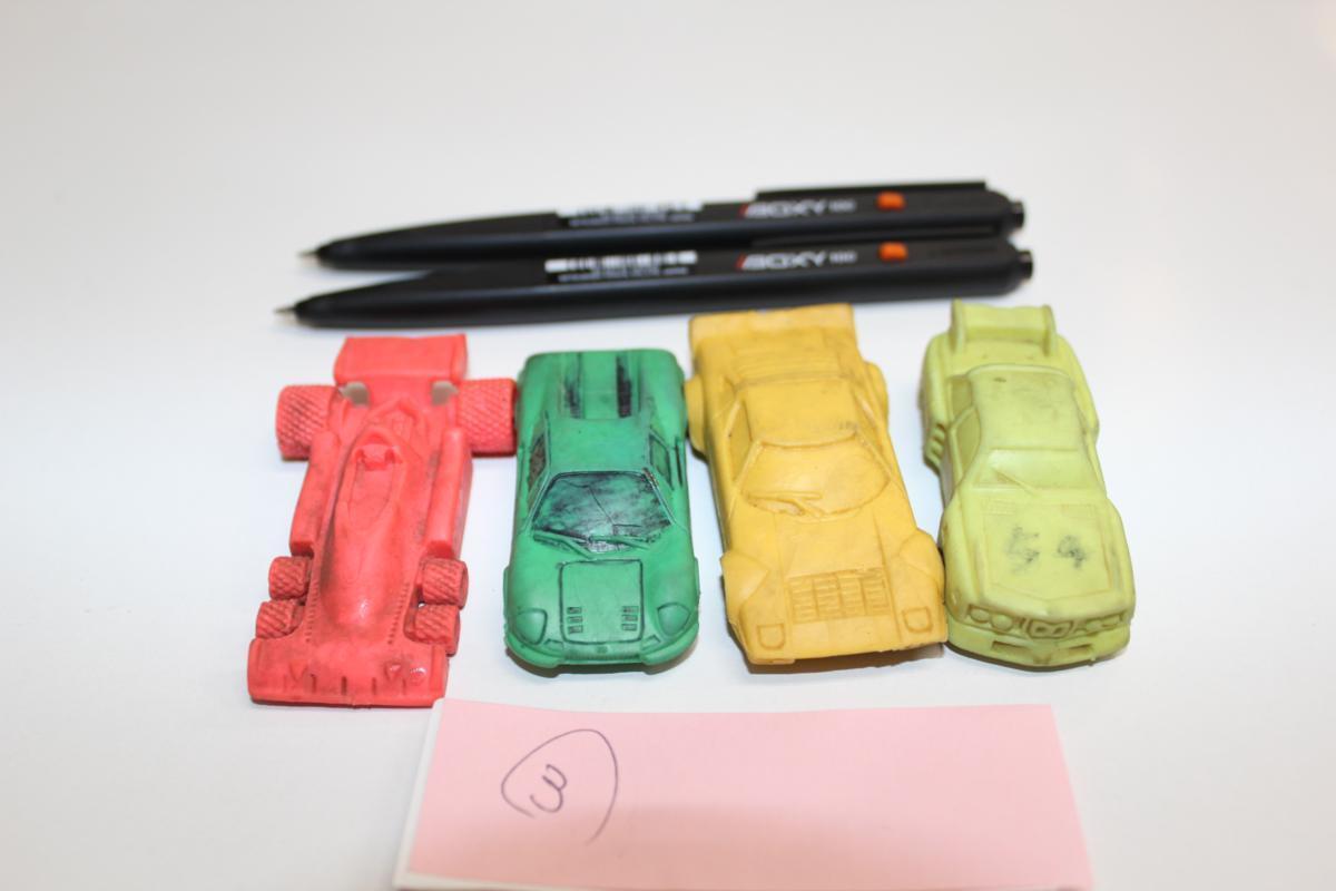 ③ supercar eraser kesi rubber used toy stationery figure car collection Showa Retro 